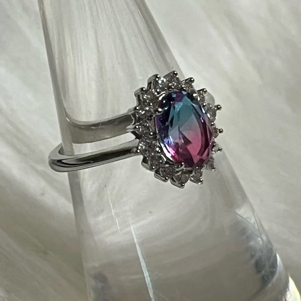 Fragrant Jewels Dual Tone Halo Ring